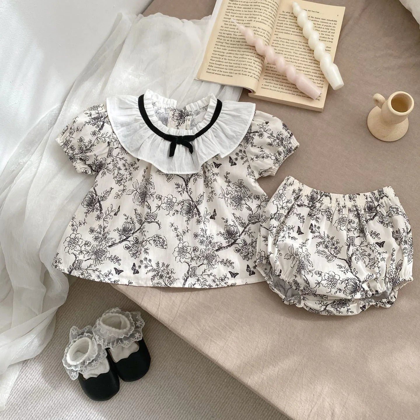 Lace Trim Baby Set