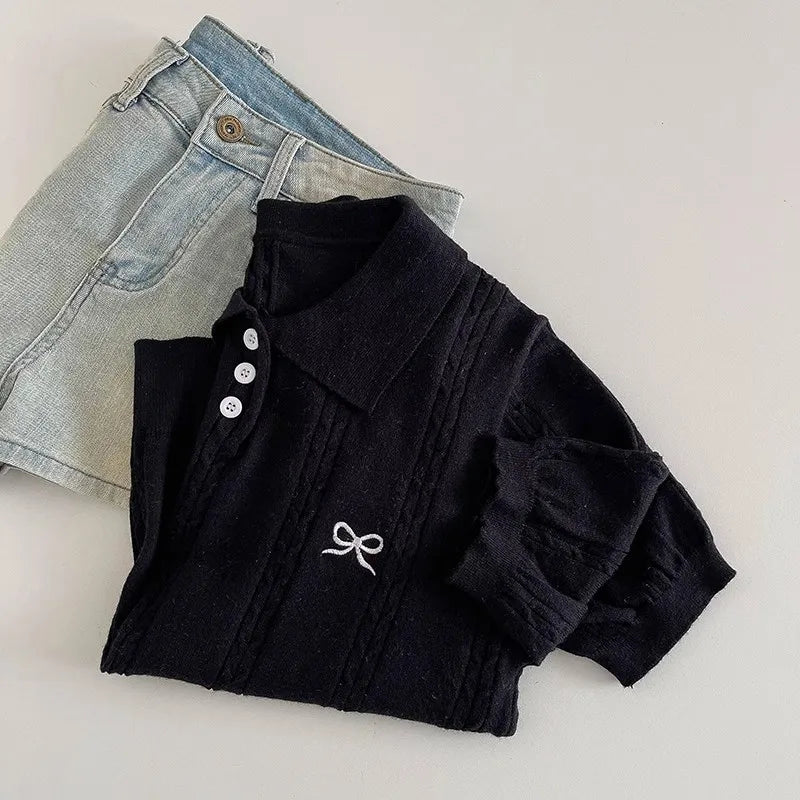 Sweet bow knit top
