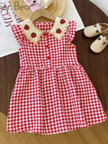 strawberry-collar plaid dress