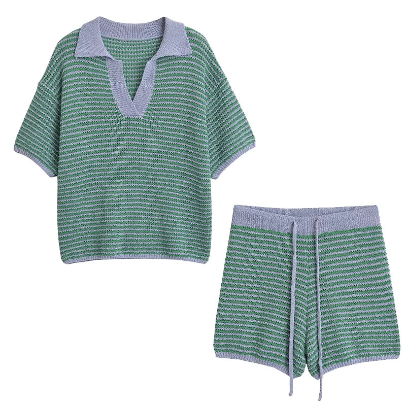 Striped Short Set