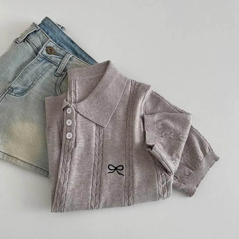 Sweet bow knit top