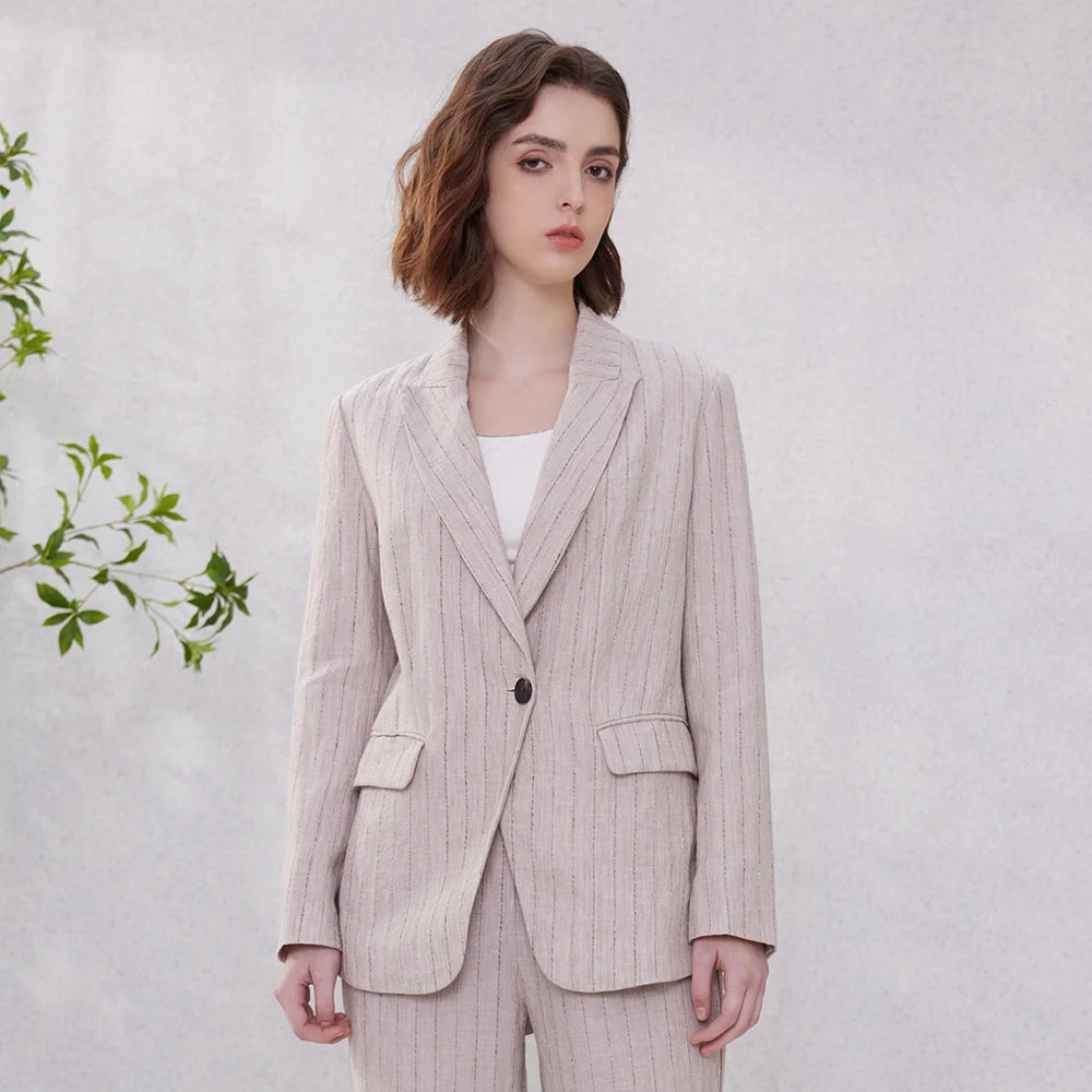 Striped Linen Blazer