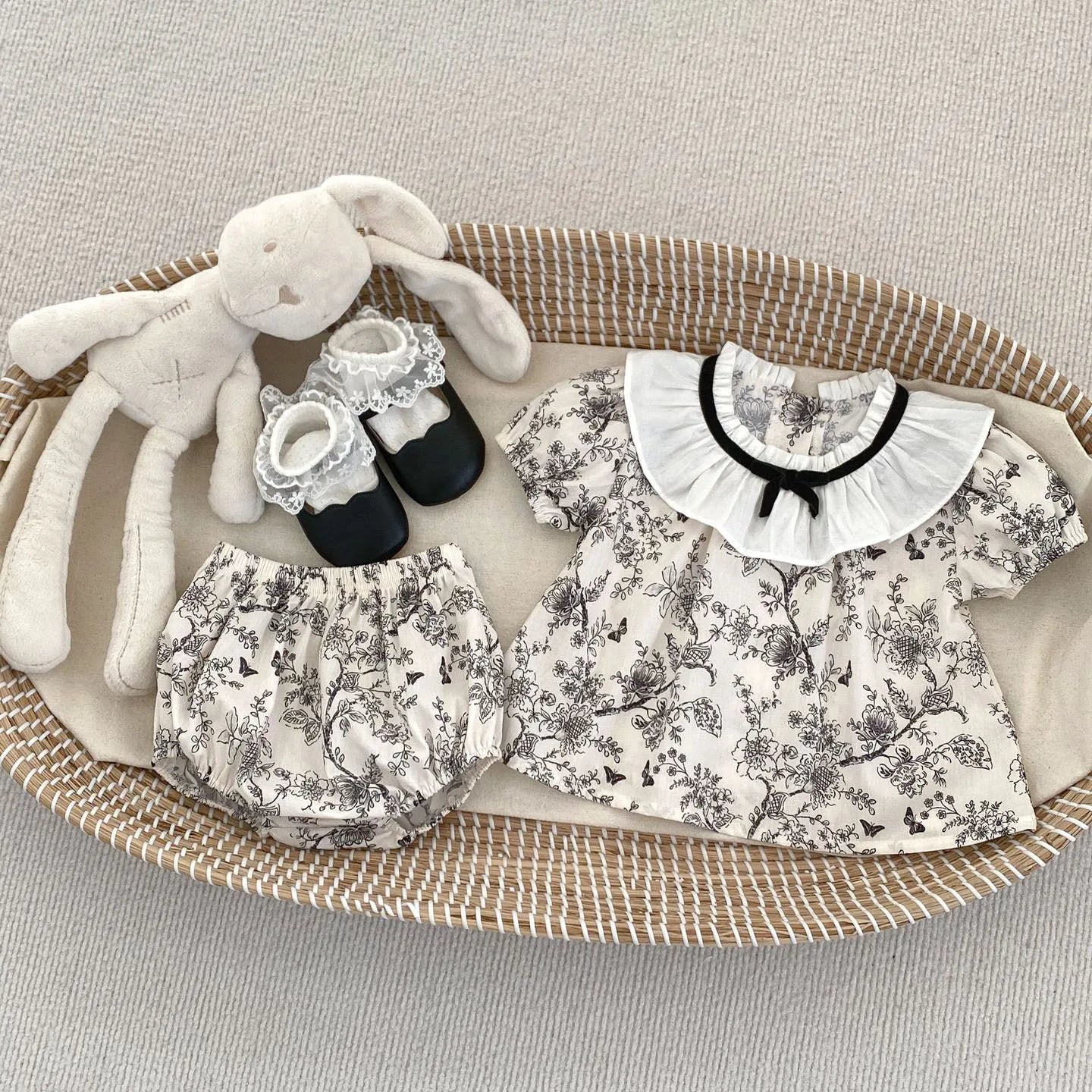 Lace Trim Baby Set