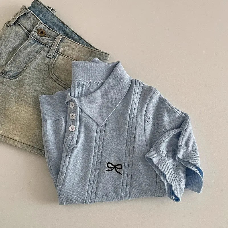 Sweet bow knit top