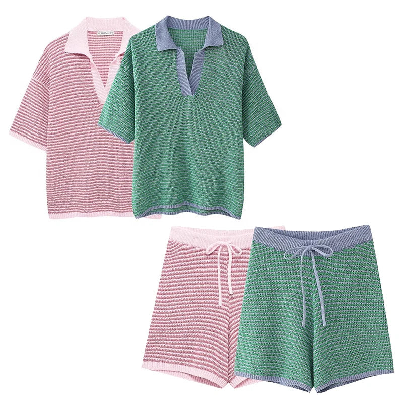 Striped Short Set