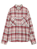 Loose-fit retro plaid blouse