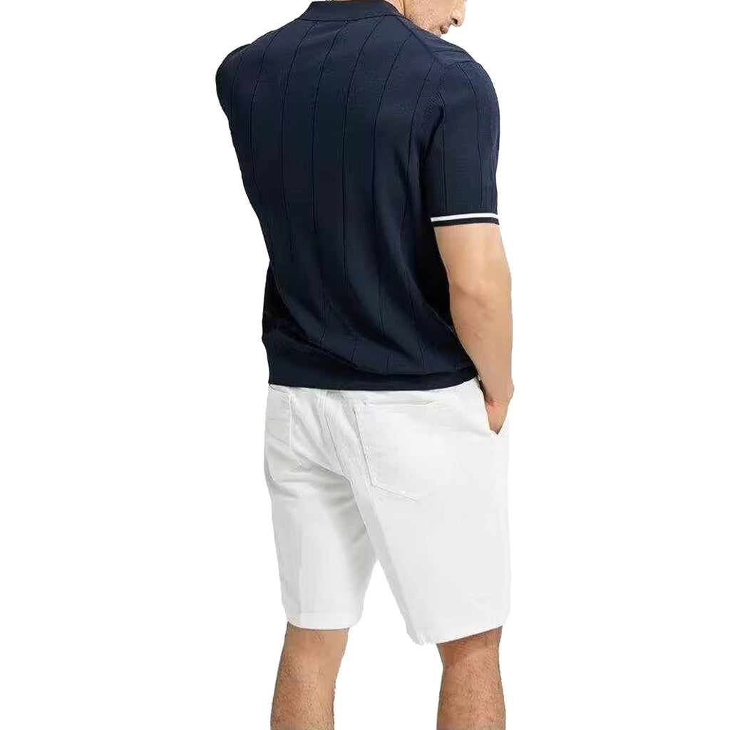 Ribbed Knit Polo
