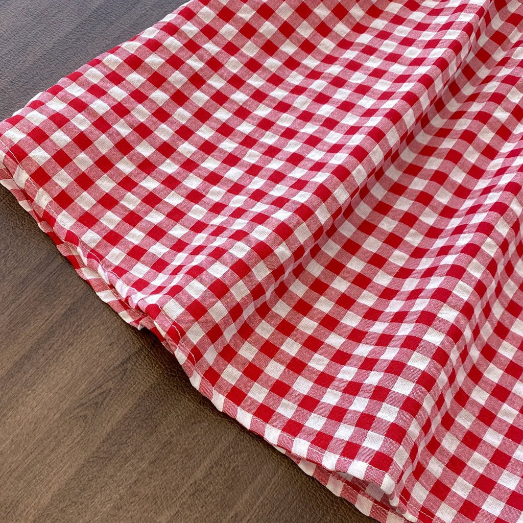strawberry-collar plaid dress