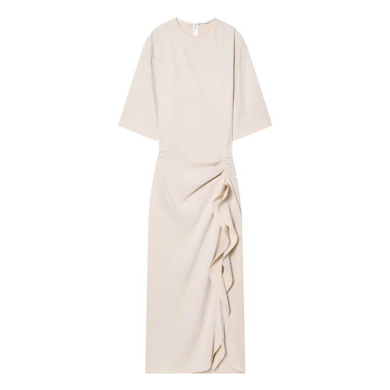 Open Hem Midi Dress