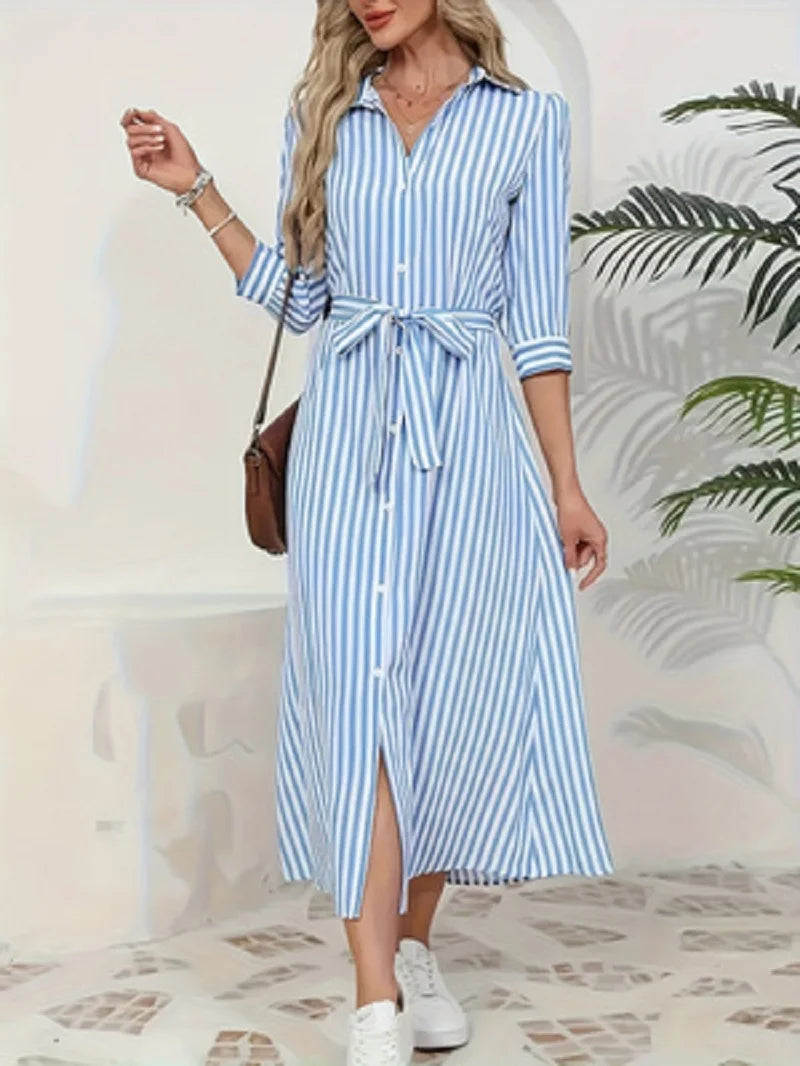 Striped midi dress