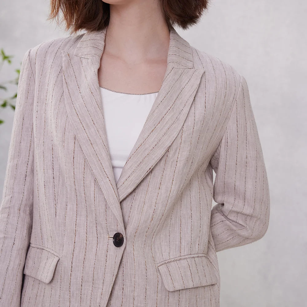 Striped Linen Blazer