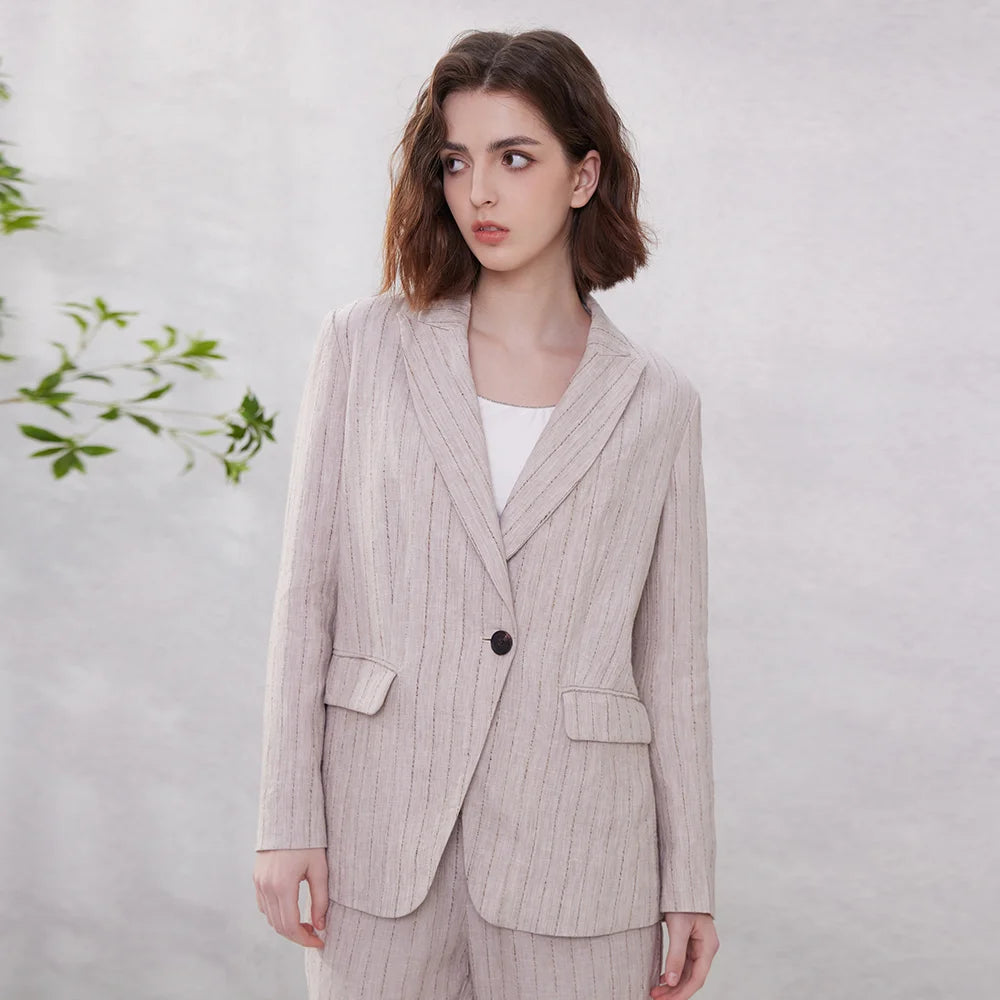 Striped Linen Blazer