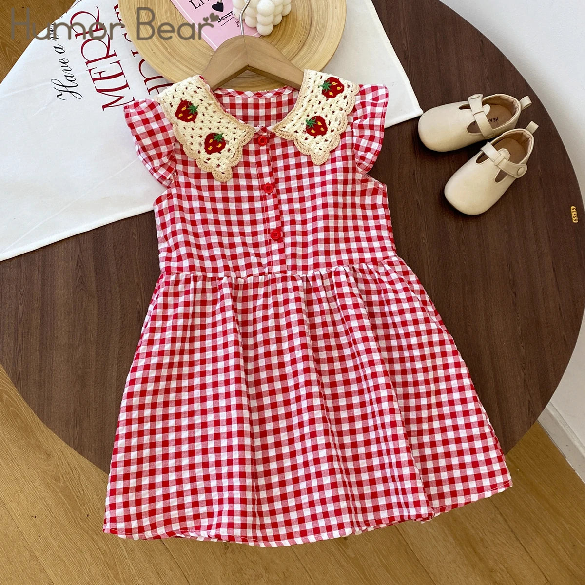 strawberry-collar plaid dress