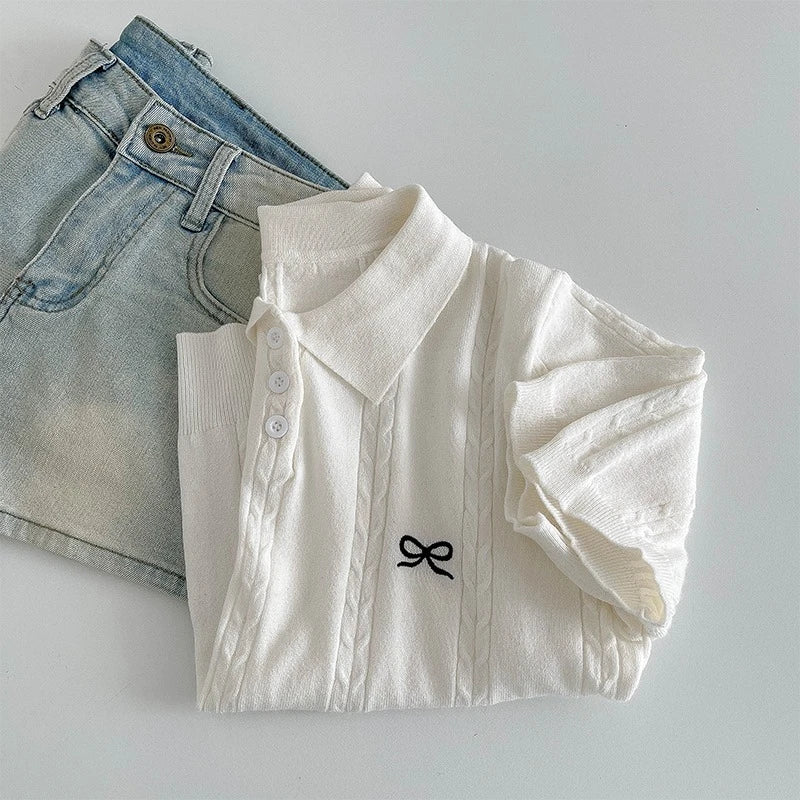 Sweet bow knit top