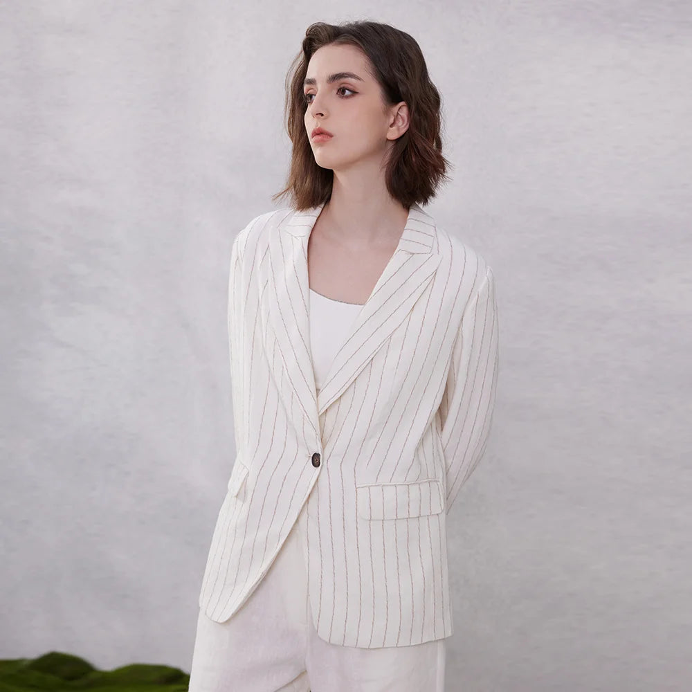 Striped Linen Blazer