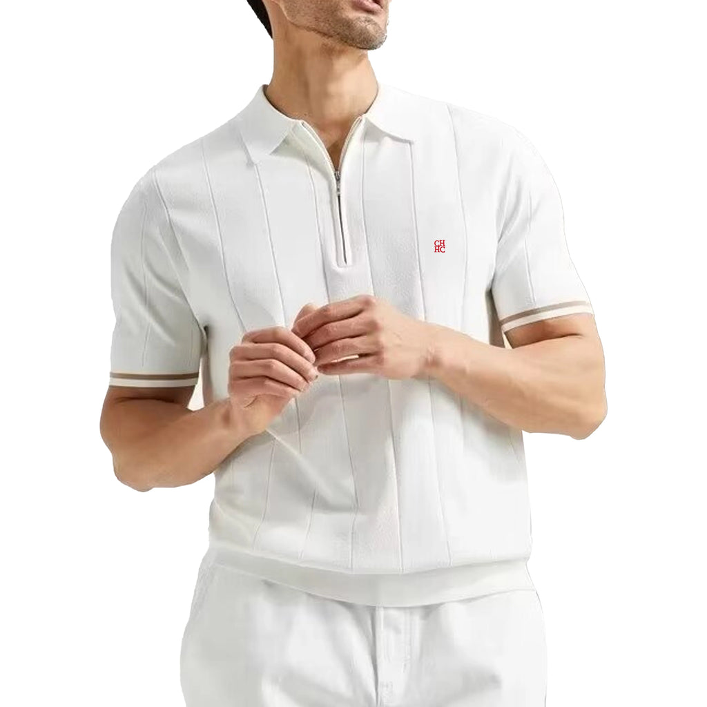 Ribbed Knit Polo