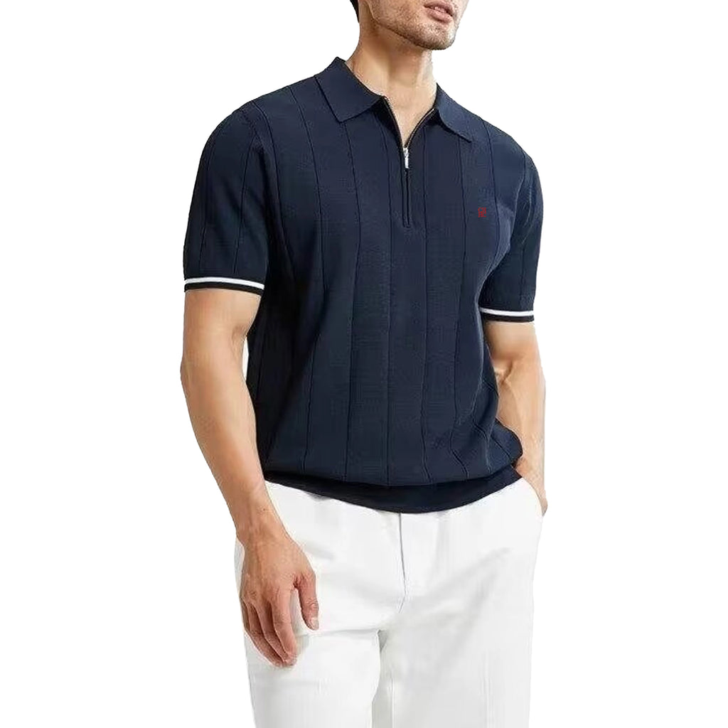 Ribbed Knit Polo