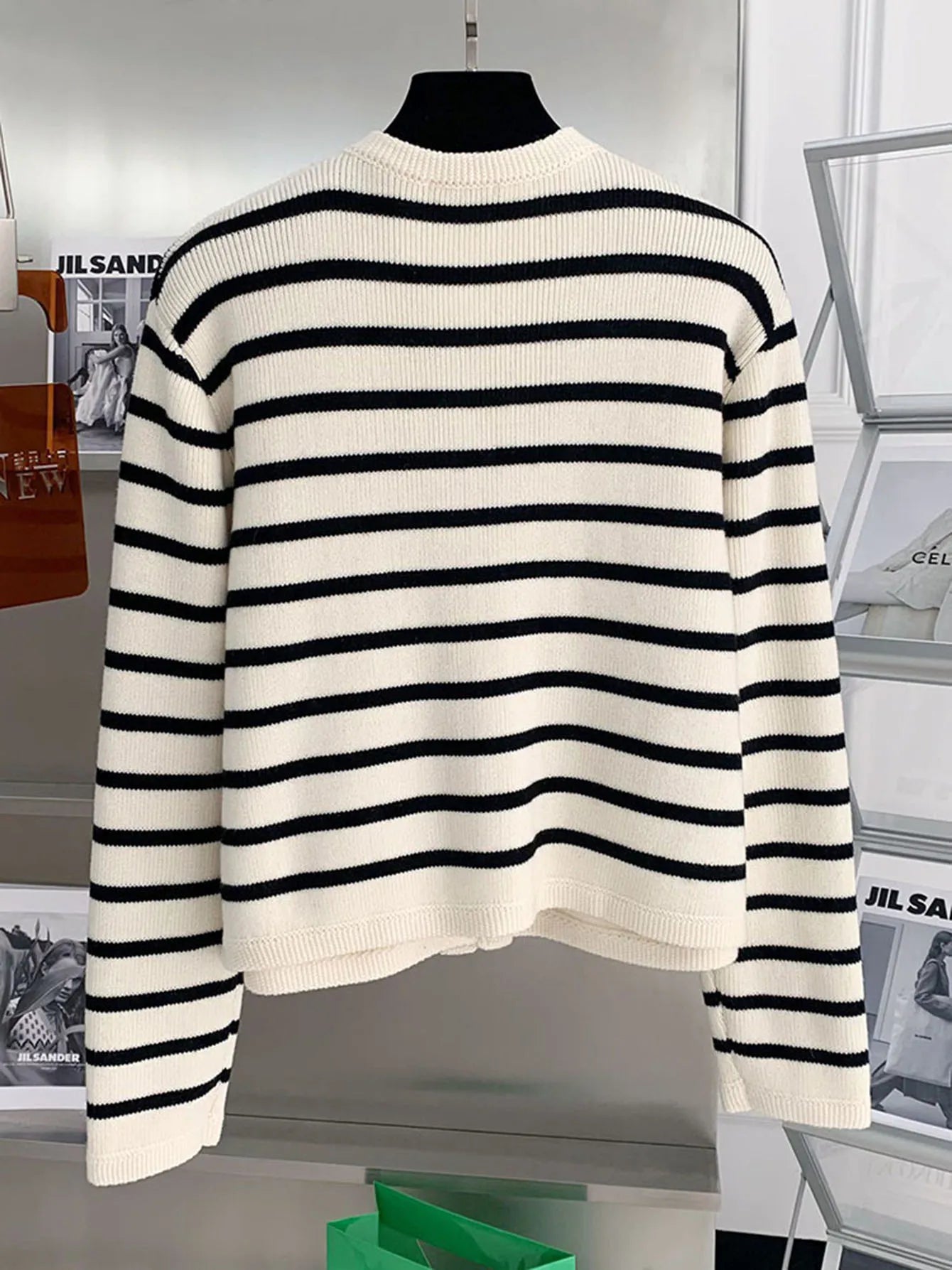 Cropped Stripe Sweater