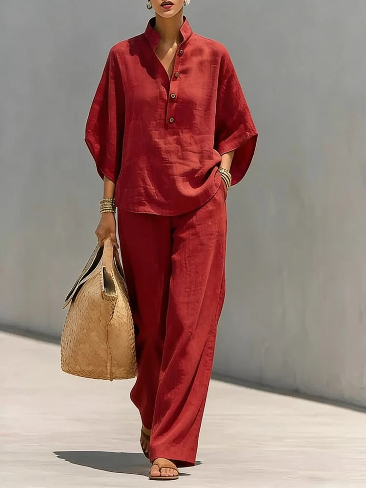 Linen Wide Leg Set