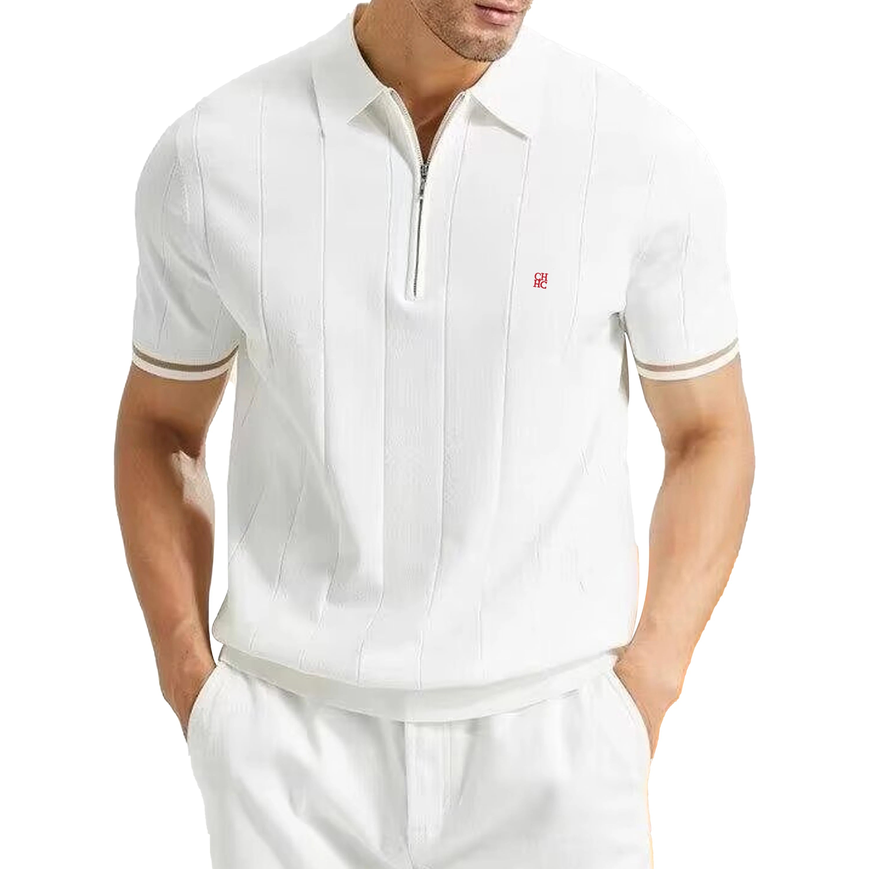 Ribbed Knit Polo