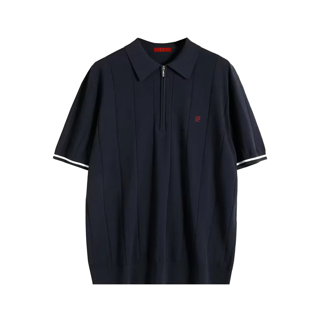 Ribbed Knit Polo
