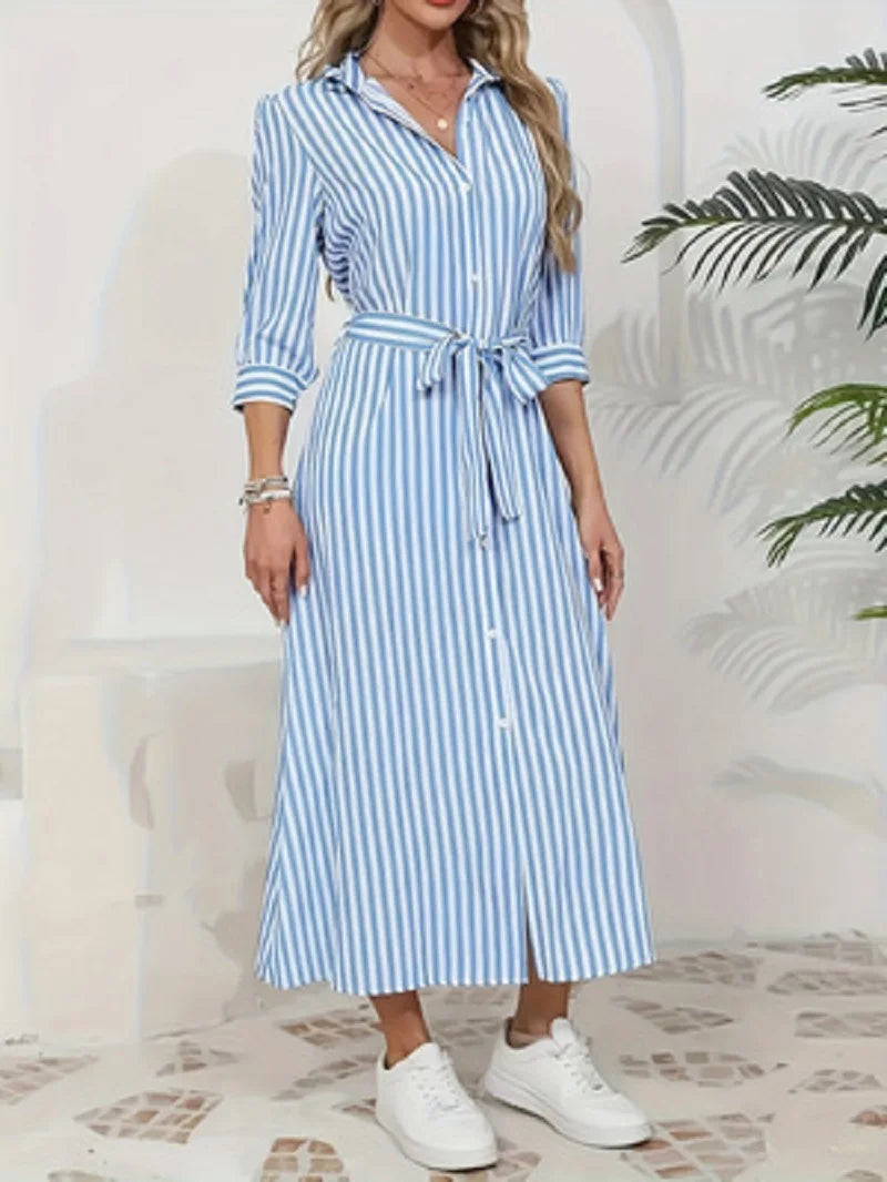 Striped midi dress