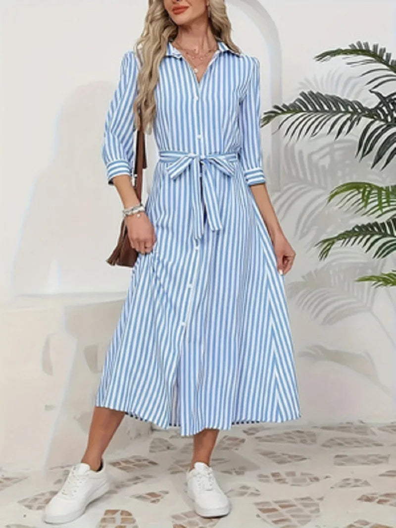 Striped midi dress