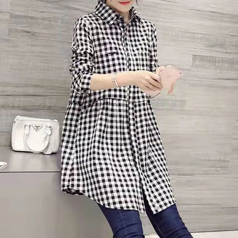 Relaxed Plaid Top