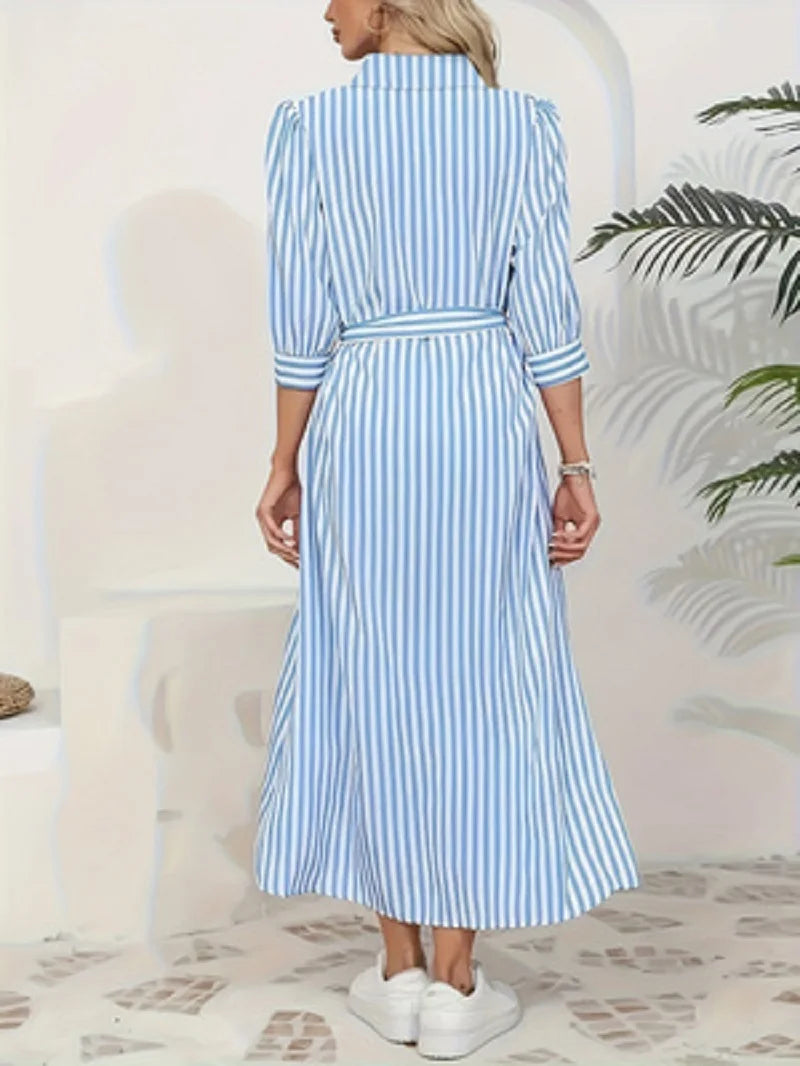 Striped midi dress